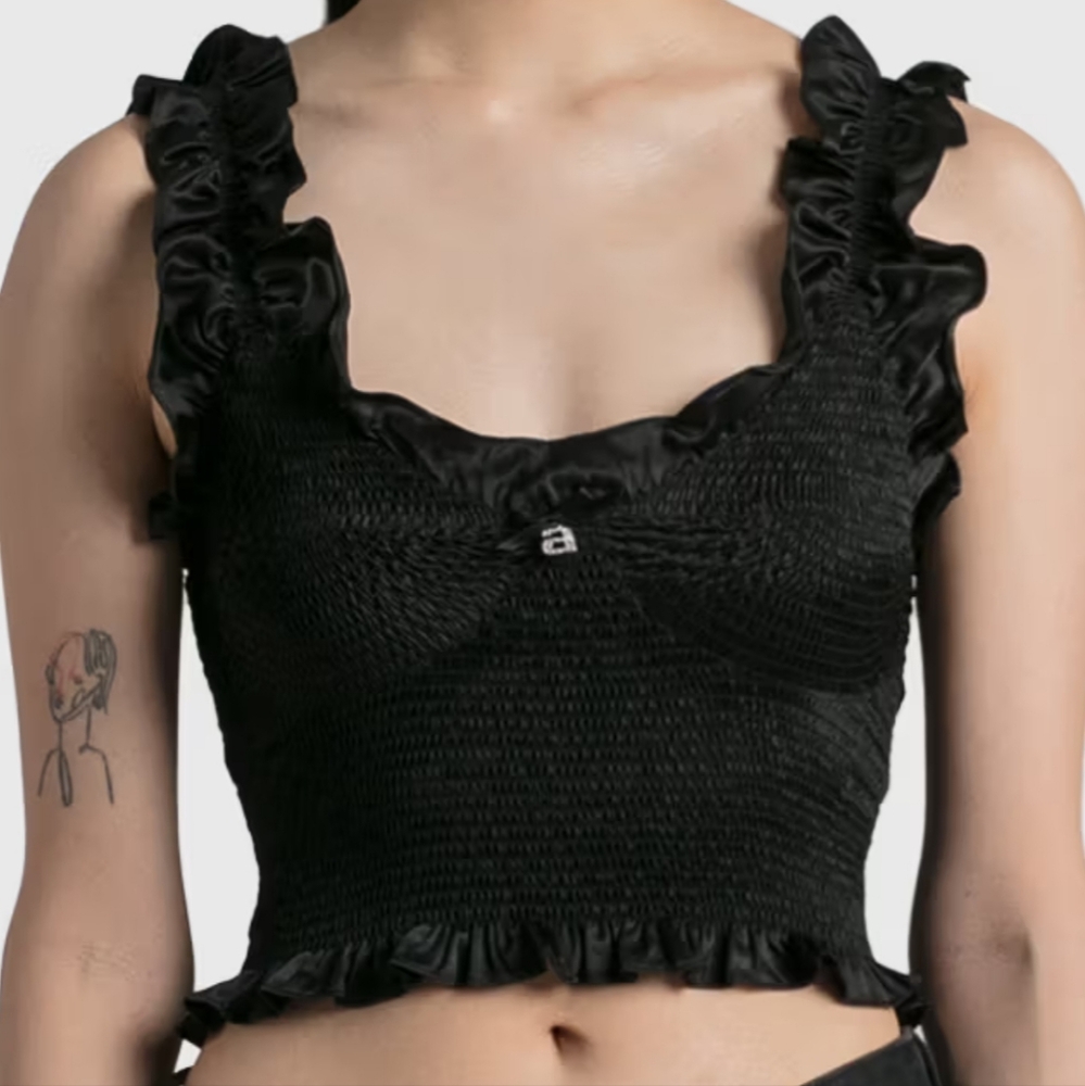 Alexander wang ruffle cami crop top